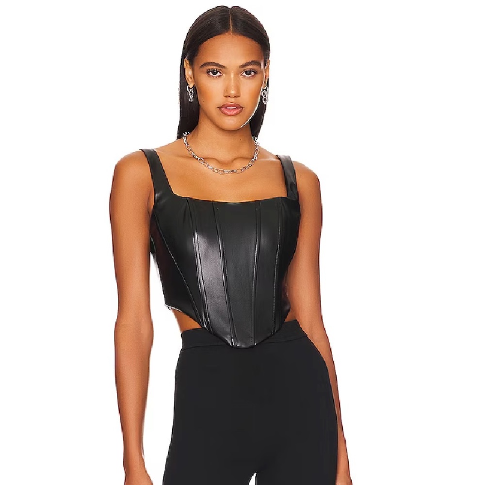 Ali Faux Leather Corset Top